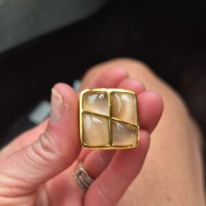 Chic Gold and Cream Women's Brooch